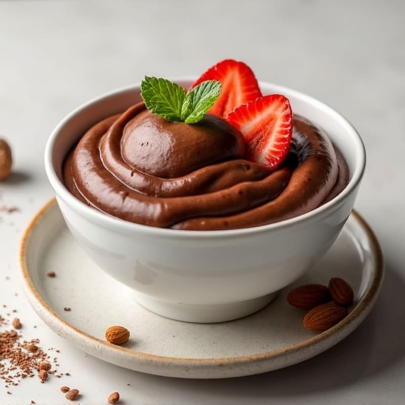 Silky Chocolate Protein Pudding with Almond Butter