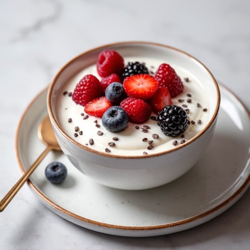 Silky Greek Yogurt Protein Mousse with Mixed Berries