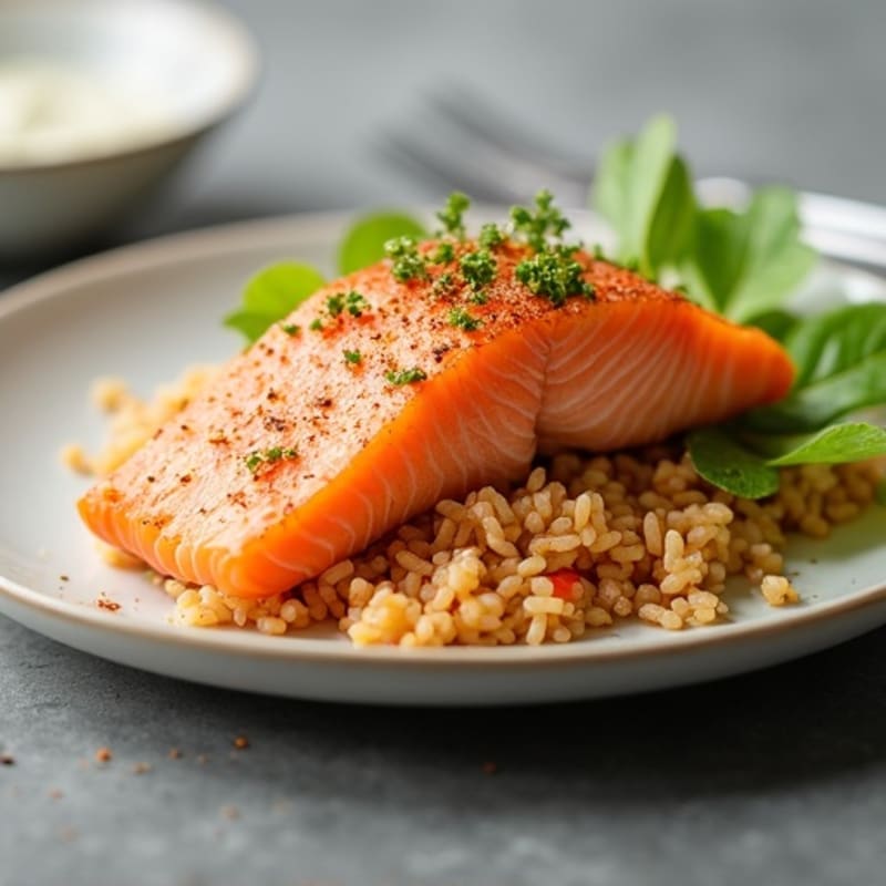 Spicy Salmon Sushi Bake with Crispy Rice