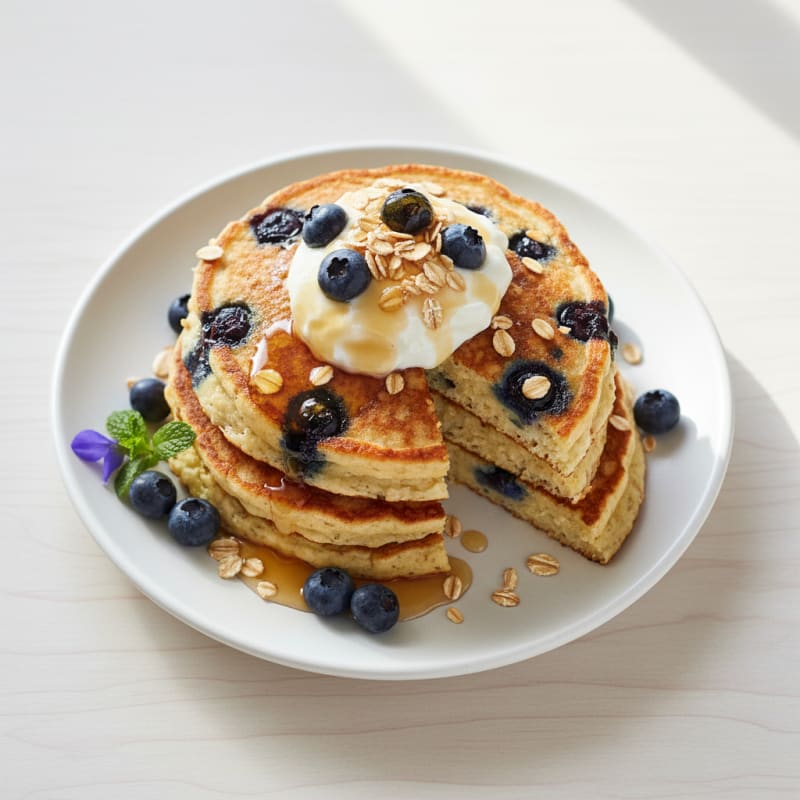 Fluffy Berry Cottage Cheese Pancakes