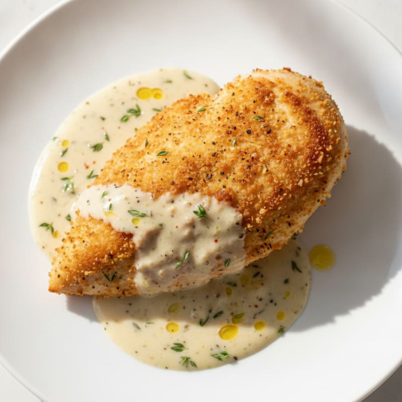 Crispy Buttermilk Fried Chicken with Creamy Gravy