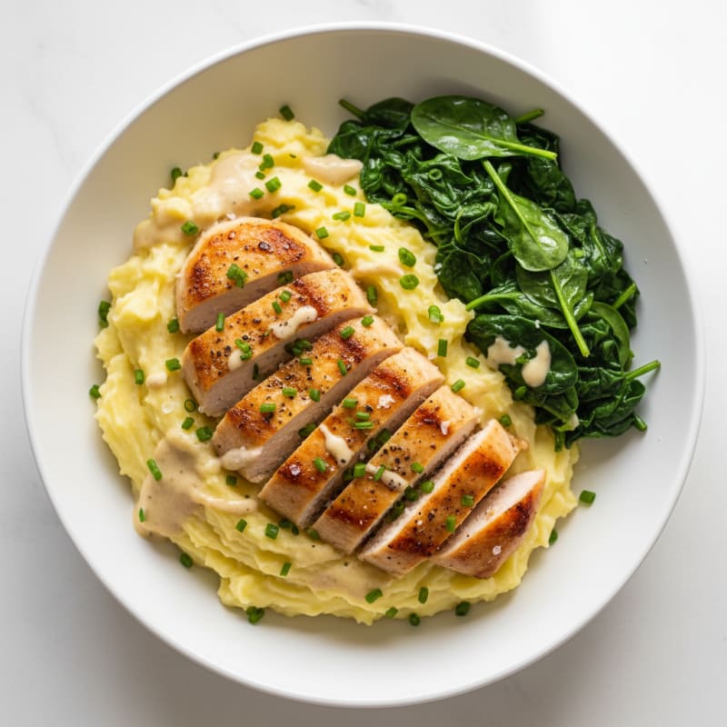 Creamy Garlic Mashed Potato & Chicken Bowl