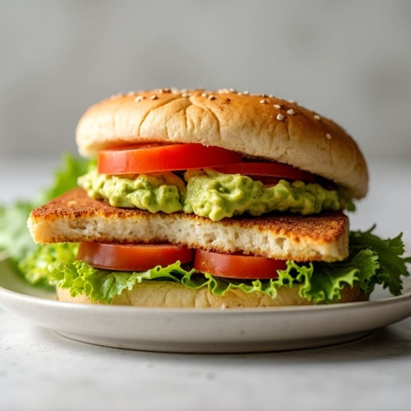 Grilled Chicken, Creamy Avocado, Crispy Lettuce, and Fresh Tomato Sandwich