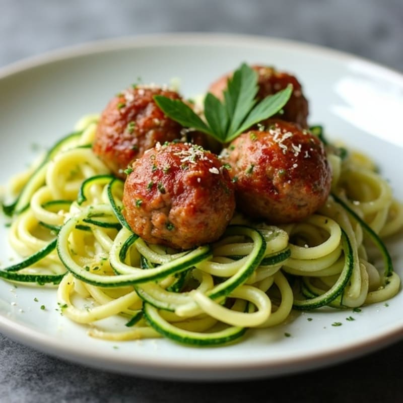 Lean Turkey Meatballs with Zucchini Noodles