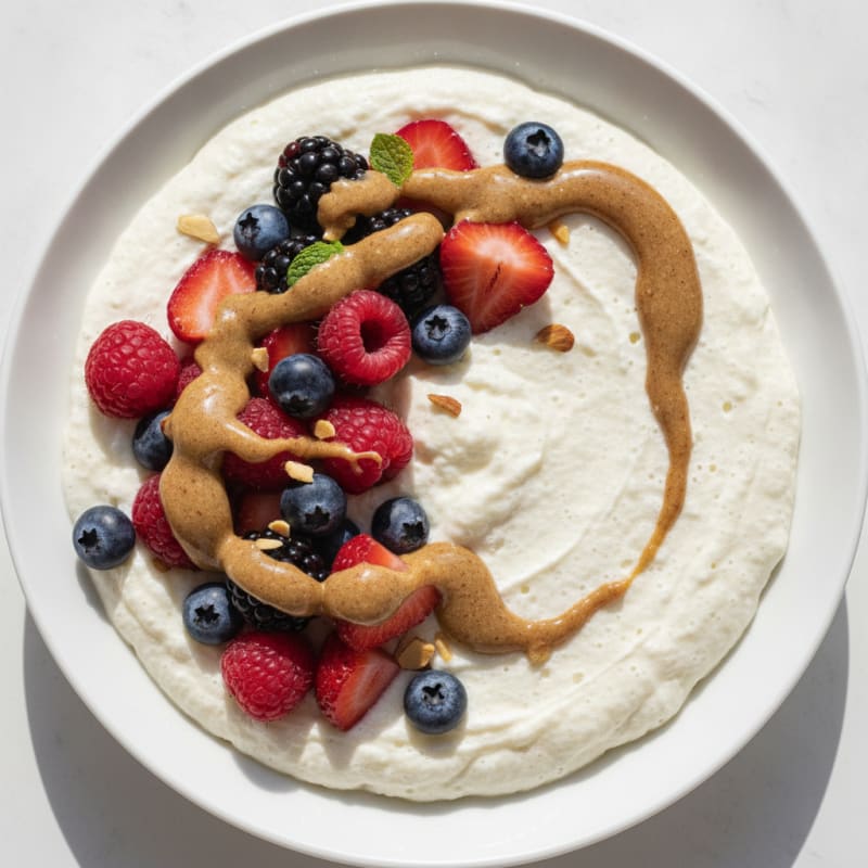 Creamy Greek Yogurt Protein Mousse with Mixed Berries