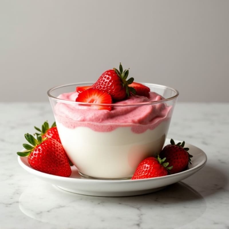 Silky Vanilla Protein Yogurt with Fresh Strawberries