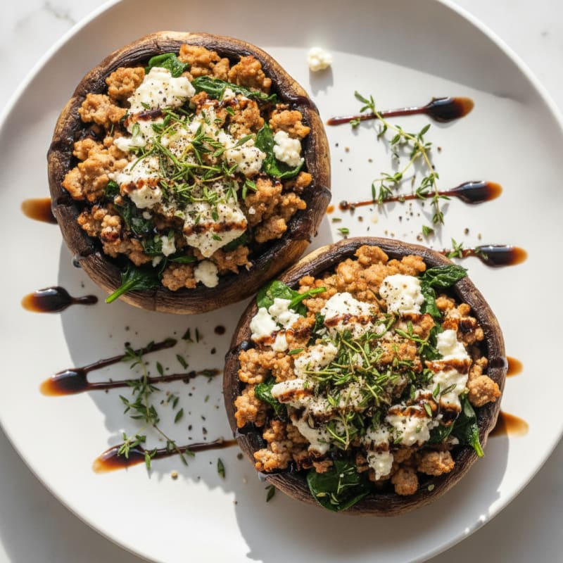 Goat Cheese and Herb Stuffed Portobello