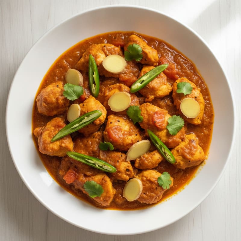 Chicken Karahi with Ginger and Chilies