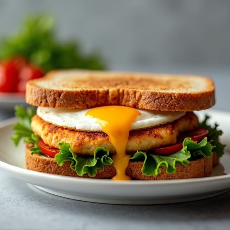 Crispy Pan-Seared Chicken and Jammy Egg Sandwich
