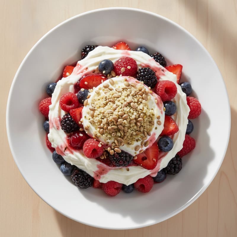 Greek Yogurt Protein Parfait with Mixed Berries
