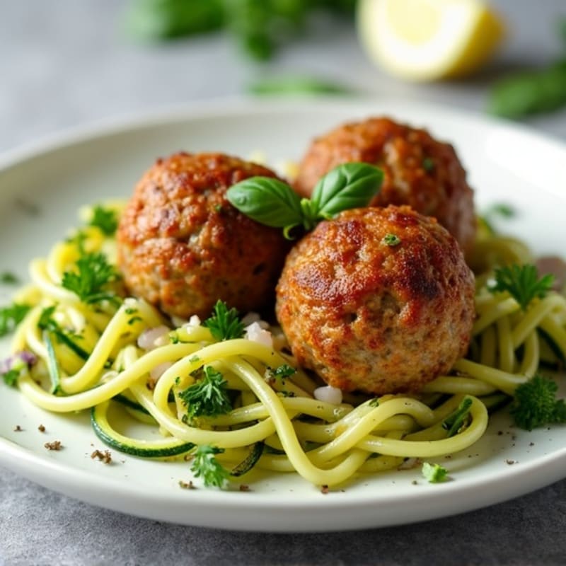 Lean Turkey Meatballs with Zucchini Noodles