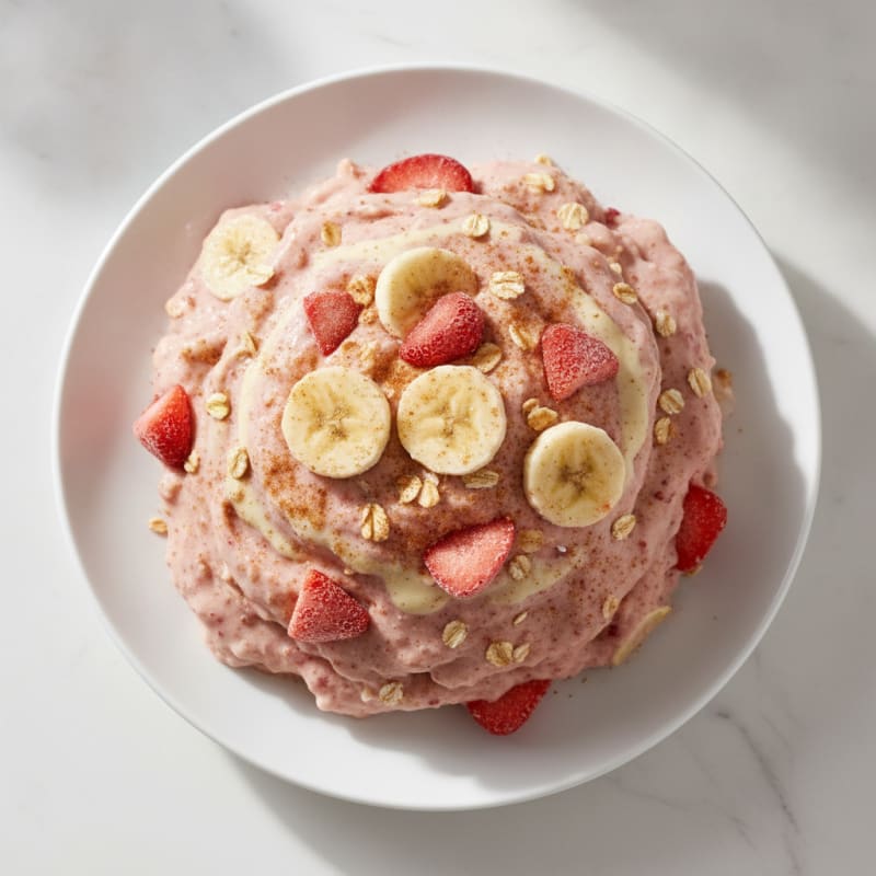 Strawberry Banana Vanilla Whey Oatmeal Smoothie
