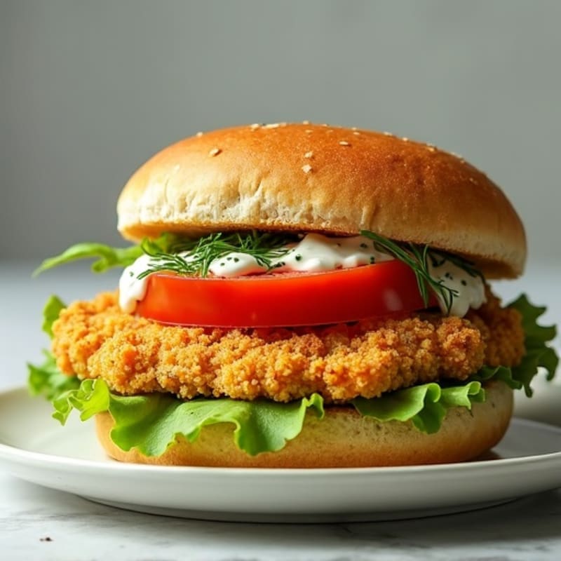 Crispy Baked Chicken Sandwich with Herb Aioli