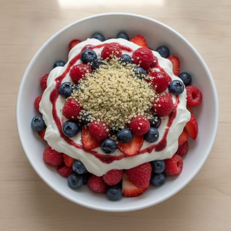 Greek Yogurt Protein Parfait with Mixed Berries