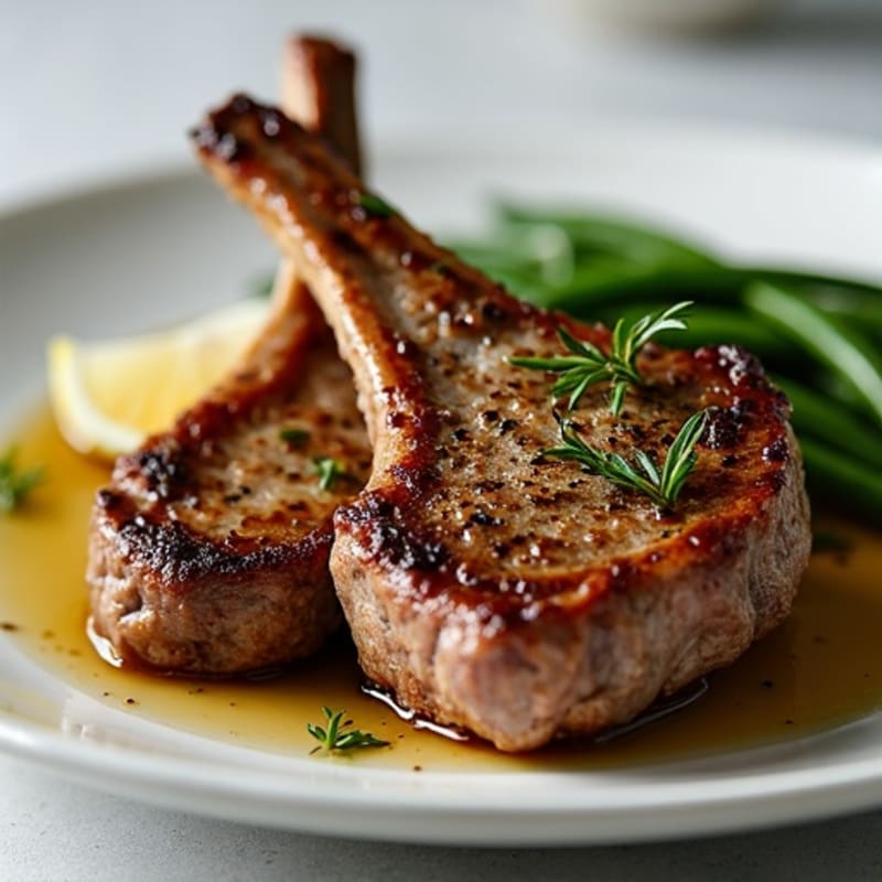 Herb-Crusted Pan Seared Lamb Chops