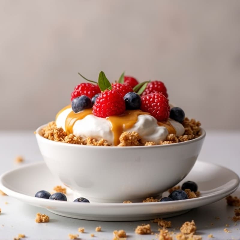 Creamy Greek Yogurt Parfait with Mixed Berries and Almond Butter
