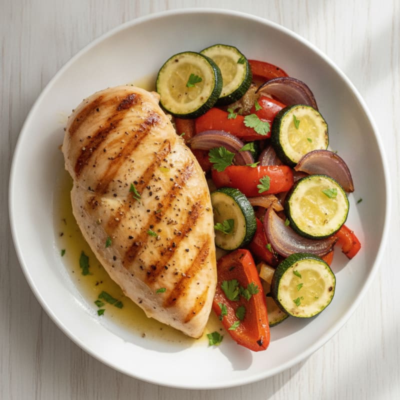 Grilled Lemon Herb Chicken with Roasted Vegetables