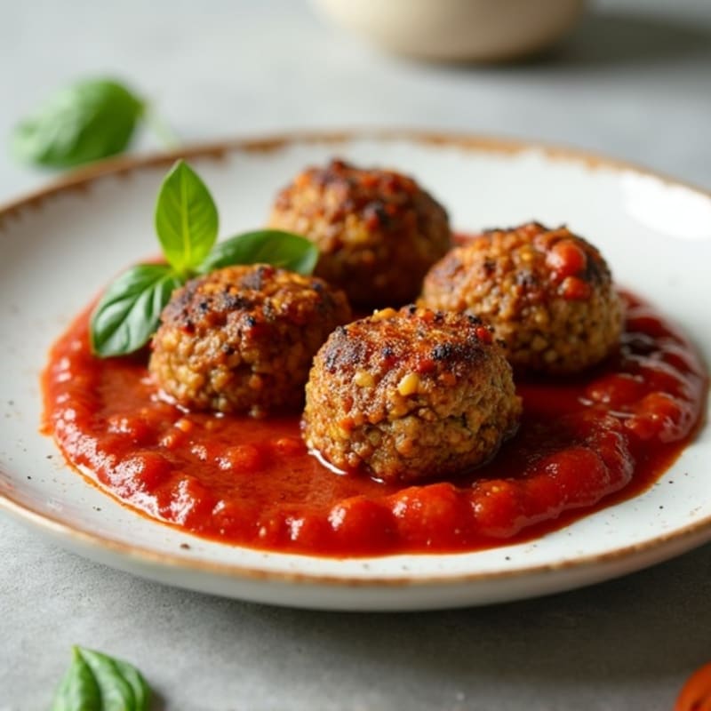 Hearty Baked Lentil Meatballs with Fresh Marinara