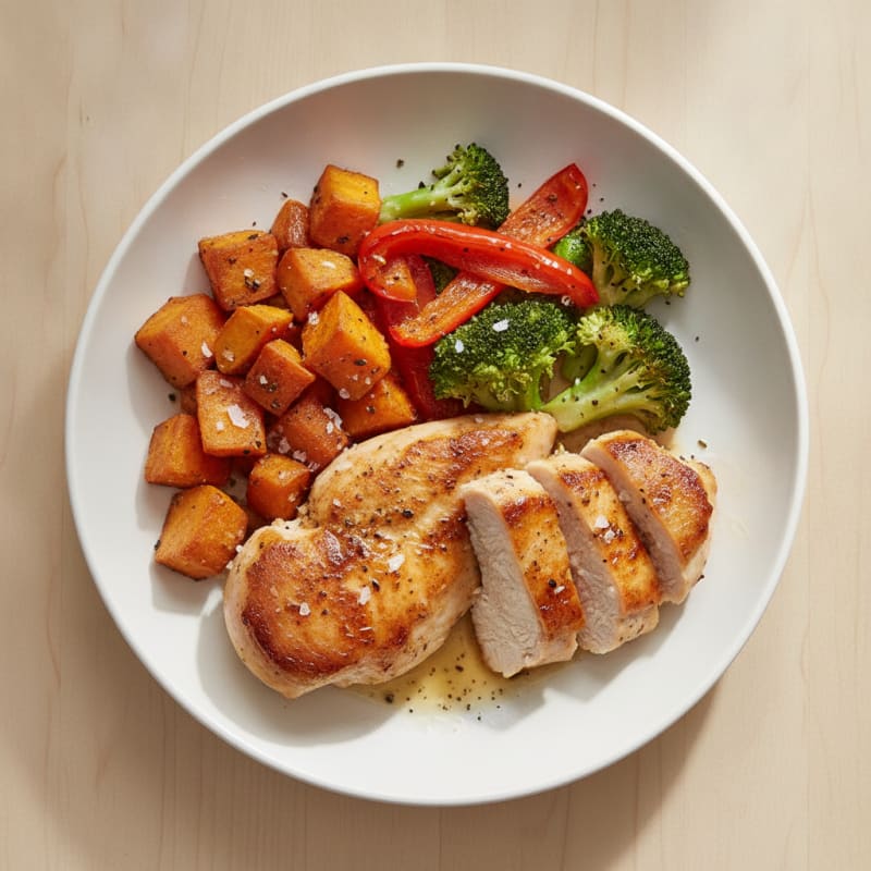 Pan-Seared Chicken with Roasted Vegetables