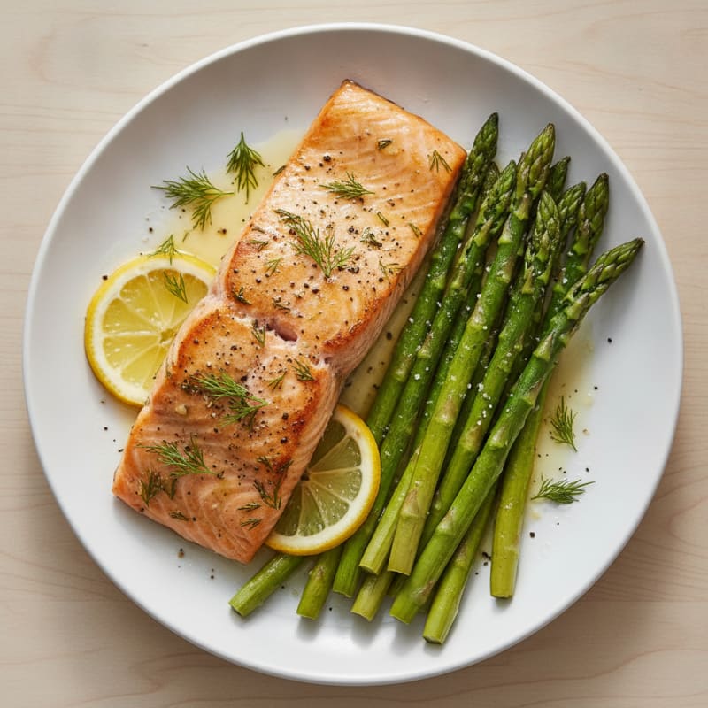 Lemon-Dill Baked Salmon with Asparagus