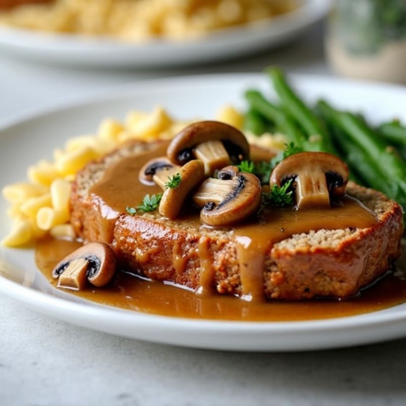 Lean Turkey Meatloaf with Savory Mushroom Gravy