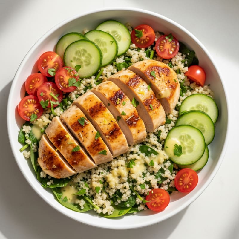 Lemon Herb Chicken and Quinoa Bowl