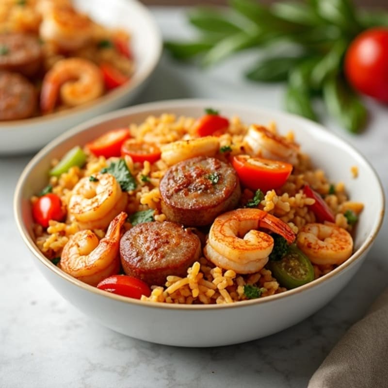 Spicy One-Pan Chicken, Shrimp, and Sausage Rice