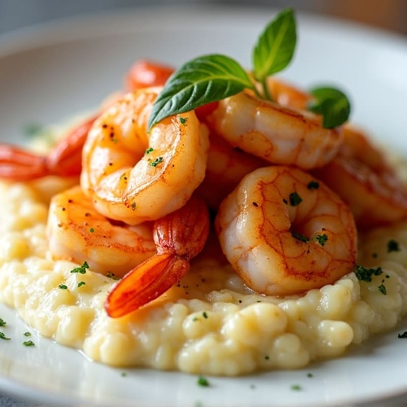 Cajun Pan-Seared Shrimp with Creamy Cauliflower Grits