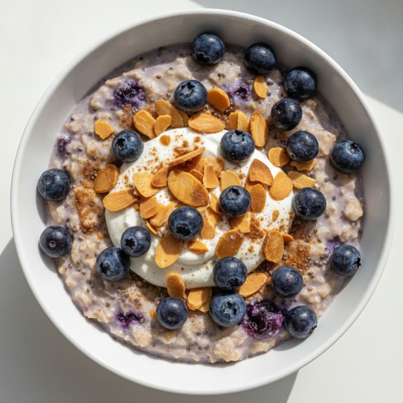 Blueberry Oatmeal with Toasted Almonds