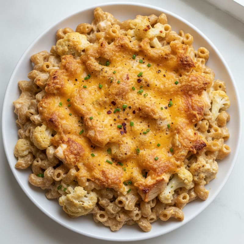 Cheesy Macaroni Bake with Cauliflower