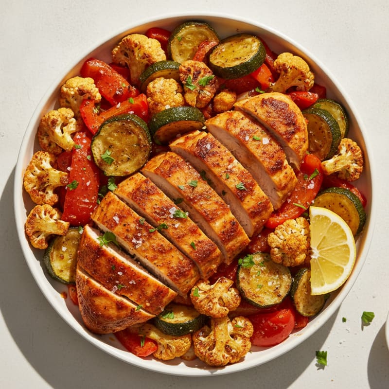 Spicy Harissa Chicken with Roasted Vegetables