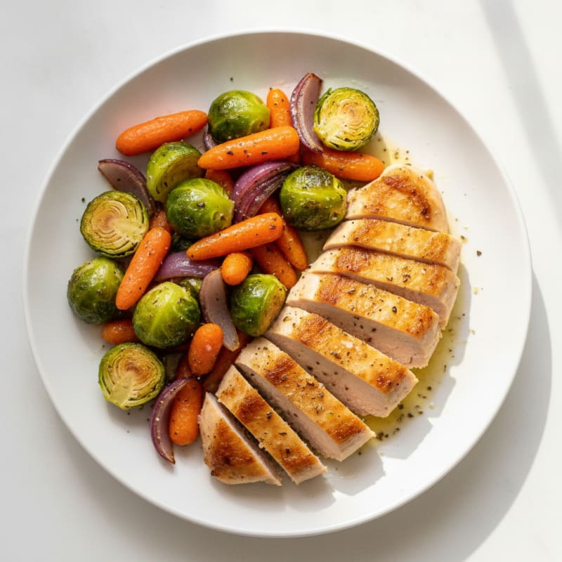 Pan-Seared Chicken with Roasted Vegetables