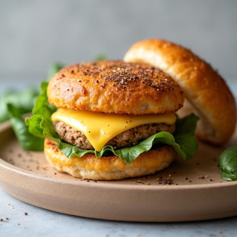 Crispy Baked Mozzarella-Stuffed Turkey Burger