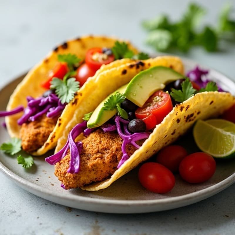Crispy Chicken and Black Bean Tortilla Tacos