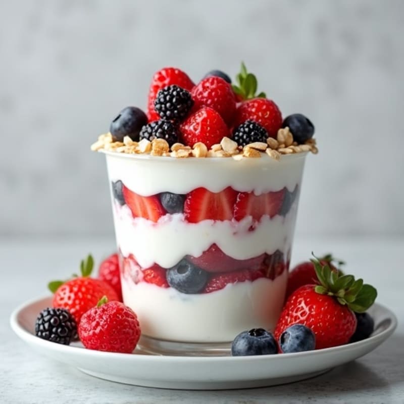 Greek Yogurt Protein Parfait with Mixed Berries