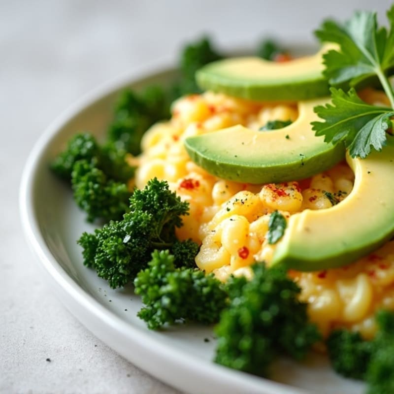 Egg White Scramble with Kale and Avocado