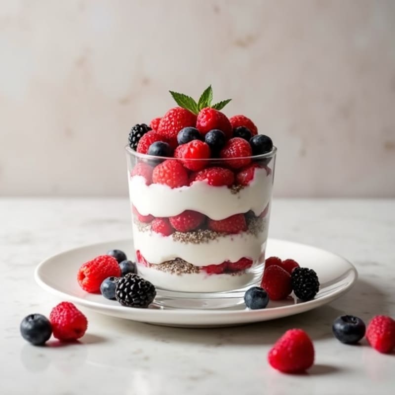 Greek Yogurt Protein Parfait with Mixed Berries