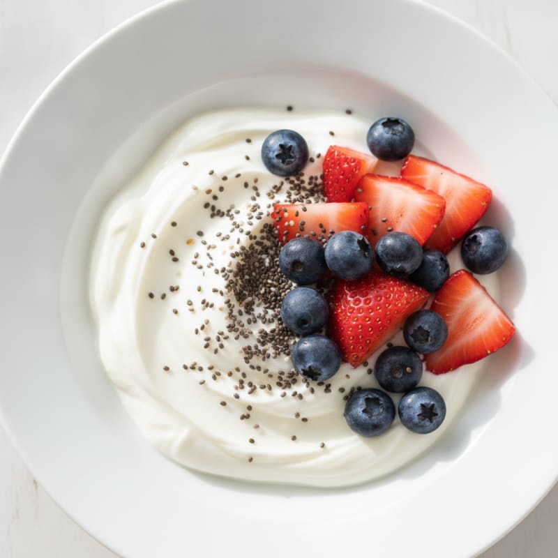 Greek Yogurt with Fresh Berries and Chia Seeds
