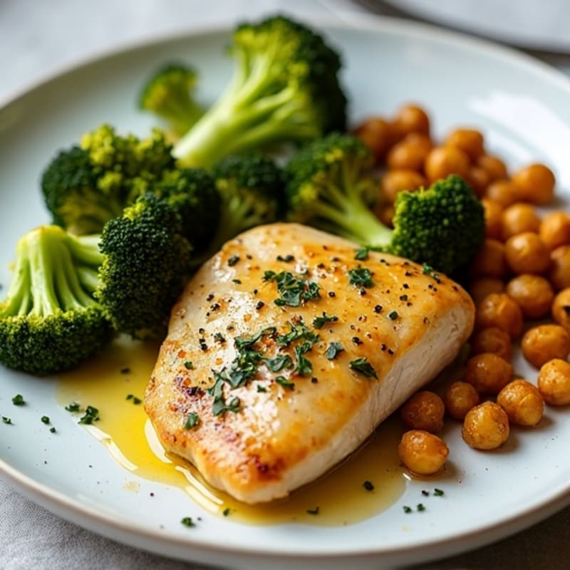 Sheet Pan Lemon Herb Chicken with Crispy Roasted Broccoli and Chickpeas