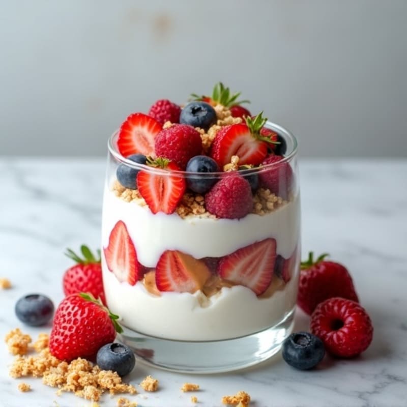 Greek Yogurt Parfait with Mixed Berries and Almond Butter