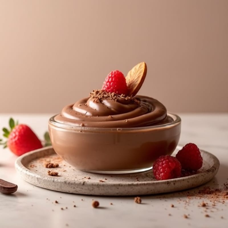 Creamy Chocolate Protein Pudding with Almond Butter