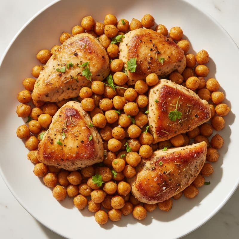 Savory Herb Roasted Chickpeas and Chicken