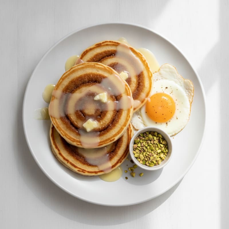 Vanilla Protein Swirl Pancakes