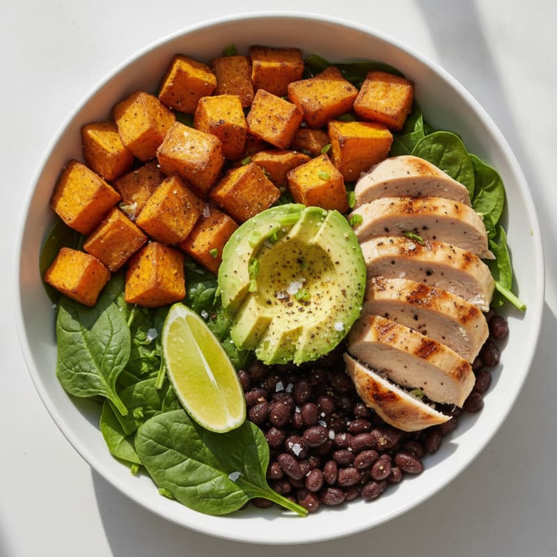 Roasted Sweet Potato and Black Bean Bowl