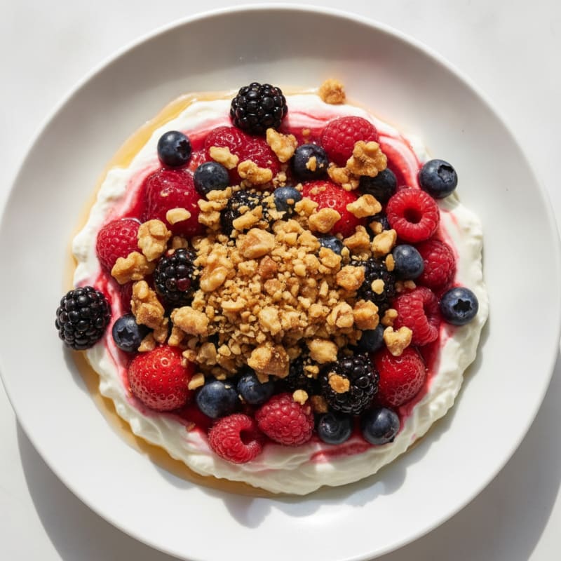Silky Greek Yogurt Protein Mousse with Mixed Berries