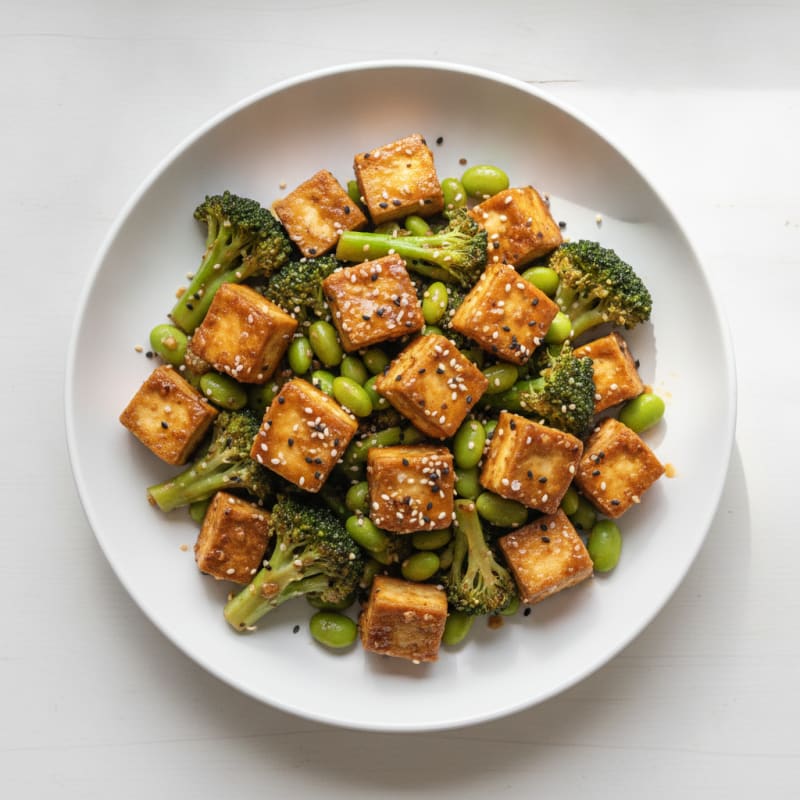 Sesame Tofu and Broccoli Stir-Fry