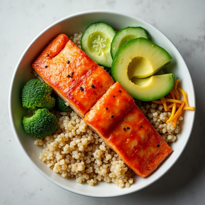 Spicy Mango Glazed Salmon Power Bowl