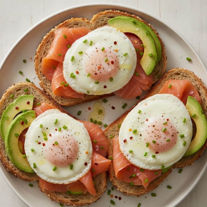 Baked Egg and Avocado Toast with Smoked Salmon