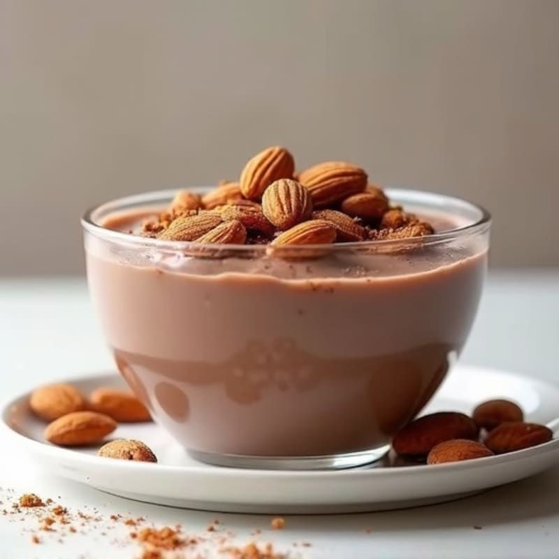 Silky Chocolate Protein Pudding with Toasted Almonds