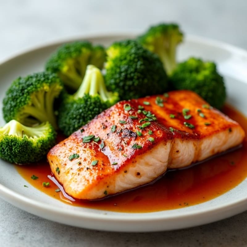 Teriyaki Glazed Salmon with Roasted Broccoli